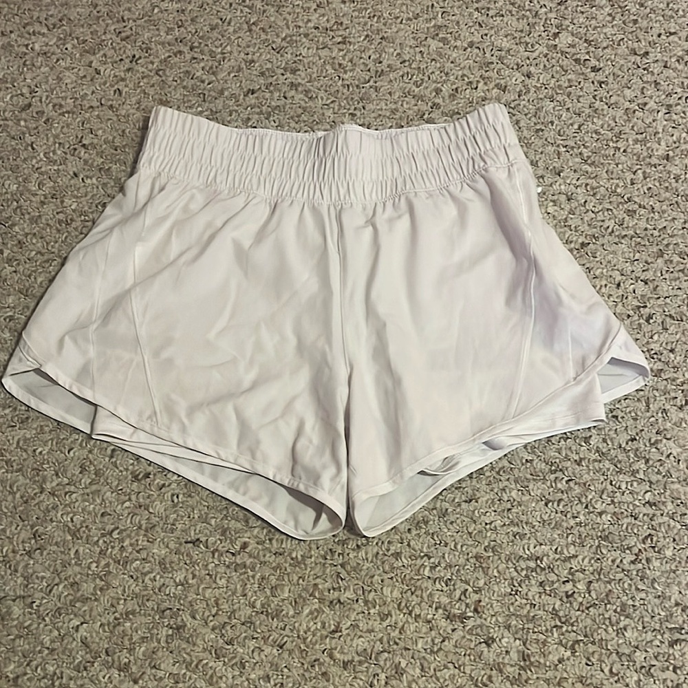 White Athletic Shorts With Elastic Band